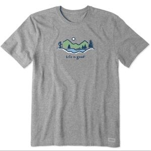 NWOT Life is Good grey Hiker Vista crusher tee